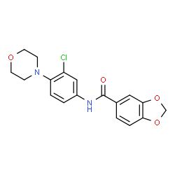 ChemSpider 2D Image | N-[3-Chloro-4-(4-morpholinyl)phenyl]-1,3-benzodioxole-5-carboxamide | C18H17ClN2O4