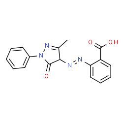 ChemSpider 2D Image | 1-Phenyl-3-methyl-4-(2-carboxyphenylazo)-5(4H)-pyrazolone | C17H14N4O3