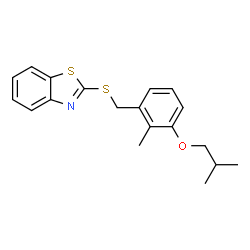 ChemSpider 2D Image | 2-[(3-Isobutoxy-2-methylbenzyl)sulfanyl]-1,3-benzothiazole | C19H21NOS2