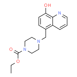 ChemSpider 2D Image | Ethyl 4-[(8-hydroxy-5-quinolinyl)methyl]-1-piperazinecarboxylate | C17H21N3O3