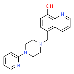 ChemSpider 2D Image | 5-(4-Pyridin-2-yl-piperazin-1-ylmethyl)-quinolin-8-ol | C19H20N4O