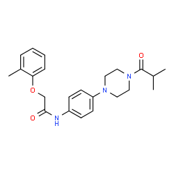 ChemSpider 2D Image | N-[4-(4-Isobutyryl-1-piperazinyl)phenyl]-2-(2-methylphenoxy)acetamide | C23H29N3O3