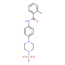 ChemSpider 2D Image | 2-Methyl-N-{4-[4-(methylsulfonyl)-1-piperazinyl]phenyl}benzamide | C19H23N3O3S
