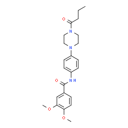 ChemSpider 2D Image | N-[4-(4-Butyryl-1-piperazinyl)phenyl]-3,4-dimethoxybenzamide | C23H29N3O4