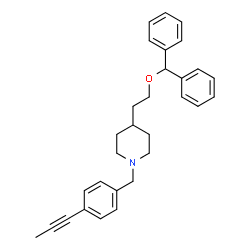 ChemSpider 2D Image | 4-[2-(Diphenylmethoxy)ethyl]-1-[4-(1-propyn-1-yl)benzyl]piperidine | C30H33NO