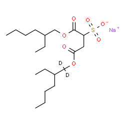 ChemSpider 2D Image | Sodium 4-{[2-ethyl(1,1-~2~H_2_)hexyl]oxy}-1-[(2-ethylhexyl)oxy]-1,4-dioxo-2-butanesulfonate | C20H35D2NaO7S