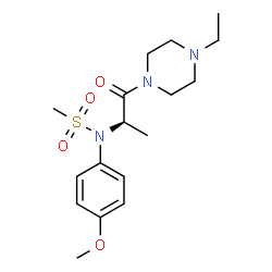 ChemSpider 2D Image | N-[(2R)-1-(4-Ethyl-1-piperazinyl)-1-oxo-2-propanyl]-N-(4-methoxyphenyl)methanesulfonamide | C17H27N3O4S