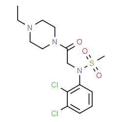 ChemSpider 2D Image | N-(2,3-Dichlorophenyl)-N-[2-(4-ethyl-1-piperazinyl)-2-oxoethyl]methanesulfonamide | C15H21Cl2N3O3S