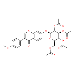ChemSpider 2D Image | 3-(4-Methoxyphenyl)-4-oxo-4H-chromen-7-yl 2,3,4,6-tetra-O-acetyl-beta-D-glucopyranoside | C30H30O13