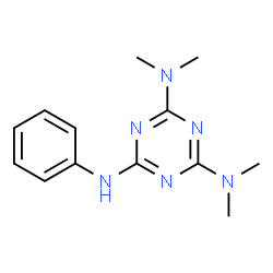 ChemSpider 2D Image | N~2~,N~2~,N~4~,N~4~-Tetramethyl-N~6~-phenyl-1,3,5-triazine-2,4,6-triamine | C13H18N6