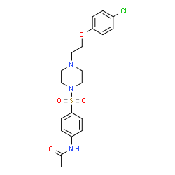 ChemSpider 2D Image | N-[4-({4-[2-(4-Chlorophenoxy)ethyl]-1-piperazinyl}sulfonyl)phenyl]acetamide | C20H24ClN3O4S