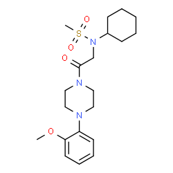 ChemSpider 2D Image | N-Cyclohexyl-N-{2-[4-(2-methoxyphenyl)-1-piperazinyl]-2-oxoethyl}methanesulfonamide | C20H31N3O4S