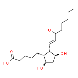ChemSpider 2D Image | 5-{(1R,2S,3S,5R)-3,5-Dihydroxy-2-[(1E)-3-hydroxy-1-octen-1-yl]cyclopentyl}pentanoic acid | C18H32O5