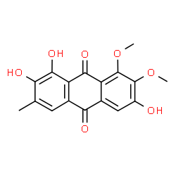 ChemSpider 2D Image | 1,2,6-Trihydroxy-7,8-dimethoxy-3-methyl-9,10-anthraquinone | C17H14O7