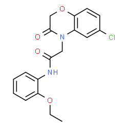 ChemSpider 2D Image | 2-(6-Chloro-3-oxo-2,3-dihydro-4H-1,4-benzoxazin-4-yl)-N-(2-ethoxyphenyl)acetamide | C18H17ClN2O4