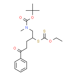 ChemSpider 2D Image | O-Ethyl S-[1-(methyl{[(2-methyl-2-propanyl)oxy]carbonyl}amino)-5-oxo-5-phenyl-2-pentanyl] carbonodithioate | C20H29NO4S2