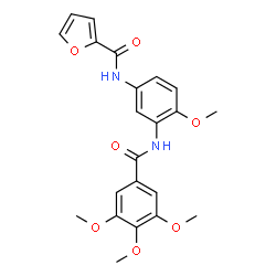 ChemSpider 2D Image | N-{4-Methoxy-3-[(3,4,5-trimethoxybenzoyl)amino]phenyl}-2-furamide | C22H22N2O7