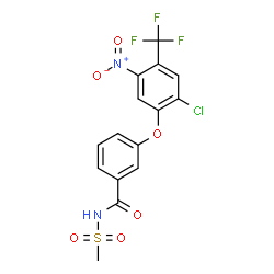 ChemSpider 2D Image | 3-[2-Chloro-5-nitro-4-(trifluoromethyl)phenoxy]-N-(methylsulfonyl)benzamide | C15H10ClF3N2O6S