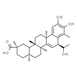 ChemSpider 2D Image | (2R,4aS,6aS,8S,12bR,14aS)-10,11-Dihydroxy-8-[(1R)-1-hydroxyethyl]-2,4a,6a,9,12b,14a-hexamethyl-1,2,3,4,4a,5,6,6a,8,12b,13,14,14a,14b-tetradecahydro-2-picenecarboxylic acid | C31H44O5