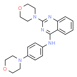 ChemSpider 2D Image | 2-(4-Morpholinyl)-N-[4-(4-morpholinyl)phenyl]-4-quinazolinamine | C22H25N5O2