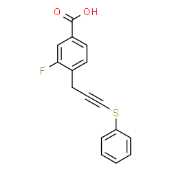 ChemSpider 2D Image | 3-Fluoro-4-[3-(phenylsulfanyl)-2-propyn-1-yl]benzoic acid | C16H11FO2S