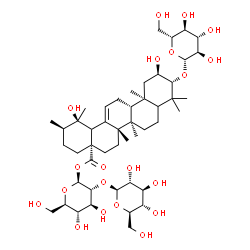 ChemSpider 2D Image | 2-O-beta-D-Glucopyranosyl-1-O-[(2alpha,3beta,5xi,18xi)-3-(beta-D-glucopyranosyloxy)-2,19-dihydroxy-28-oxours-12-en-28-yl]-beta-D-glucopyranose | C48H78O20