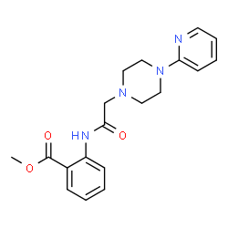ChemSpider 2D Image | Methyl 2-({[4-(2-pyridinyl)-1-piperazinyl]acetyl}amino)benzoate | C19H22N4O3