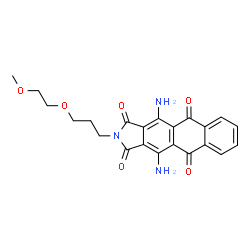 ChemSpider 2D Image | 4,11-Diamino-2-(3-(2-methoxyethoxy)propyl)-1H-naphth(2,3-f)isoindole-1,3,5,10(2H)-tetrone | C22H21N3O6