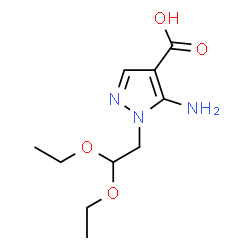 ChemSpider 2D Image | 5-Amino-1-(2,2-diethoxyethyl)-1H-pyrazole-4-carboxylic acid | C10H17N3O4