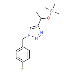 ChemSpider 2D Image | 1-(4-Fluorobenzyl)-4-{1-[(trimethylsilyl)oxy]ethyl}-1H-1,2,3-triazole | C14H20FN3OSi