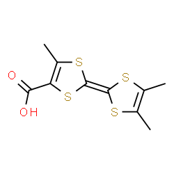 ChemSpider 2D Image | 2-(4,5-Dimethyl-1,3-dithiol-2-ylidene)-5-methyl-1,3-dithiole-4-carboxylic acid | C10H10O2S4