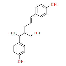 ChemSpider 2D Image | 1-(4-Hydroxyphenyl)-2-[(2E)-3-(4-hydroxyphenyl)-2-propen-1-yl]-1,3-propanediol | C18H20O4