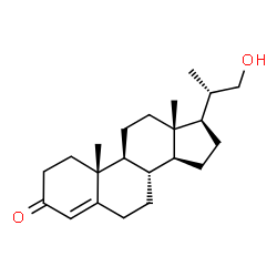 ChemSpider 2D Image | (8S,9S,10R,13S,14S,17R)-17-[(2S)-1-Hydroxy-2-propanyl]-10,13-dimethyl-1,2,6,7,8,9,10,11,12,13,14,15,16,17-tetradecahydro-3H-cyclopenta[a]phenanthren-3-one | C22H34O2