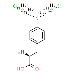 ChemSpider 2D Image | 4-{Bis[2-chloro(~13~C_2_)ethyl]amino}-L-phenylalanine | C913C4H18Cl2N2O2