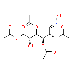 ChemSpider 2D Image | (2R,3R,4R,5S,6E)-5-Acetamido-4-acetoxy-2-hydroxy-6-(hydroxyimino)-1,3-hexanediyl diacetate | C14H22N2O9