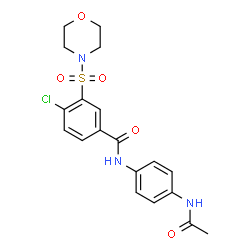 ChemSpider 2D Image | N-(4-Acetamidophenyl)-4-chloro-3-(4-morpholinylsulfonyl)benzamide | C19H20ClN3O5S