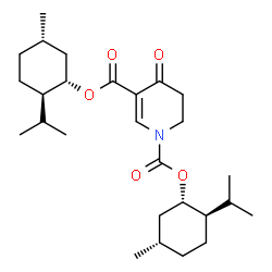 ChemSpider 2D Image | Bis[(1S,2R,5S)-2-isopropyl-5-methylcyclohexyl] 4-oxo-5,6-dihydro-1,3(4H)-pyridinedicarboxylate | C27H43NO5