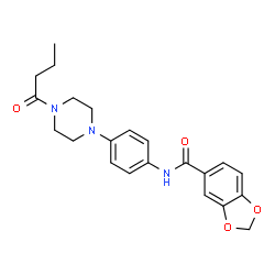 ChemSpider 2D Image | N-[4-(4-Butyryl-1-piperazinyl)phenyl]-1,3-benzodioxole-5-carboxamide | C22H25N3O4