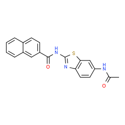 ChemSpider 2D Image | N-(6-Acetamido-1,3-benzothiazol-2-yl)-2-naphthamide | C20H15N3O2S