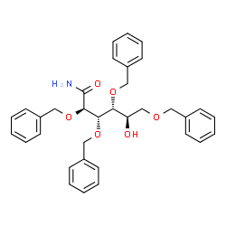 ChemSpider 2D Image | (2R,3S,4R,5R)-2,3,4,6-Tetrakis(benzyloxy)-5-hydroxyhexanamide | C34H37NO6