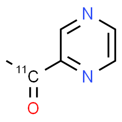 ChemSpider 2D Image | 1-(2-Pyrazinyl)(1-~11~C)ethanone | C511CH6N2O