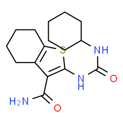 ChemSpider 2D Image | 2-[(Cyclohexylcarbamoyl)amino]-4,5,6,7-tetrahydro-1-benzothiophene-3-carboxamide | C16H23N3O2S