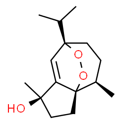 ChemSpider 2D Image | (1R,4R,7R,10R)-7-Isopropyl-4,10-dimethyl-11,12-dioxatricyclo[5.3.2.0~1,5~]dodec-5-en-4-ol | C15H24O3