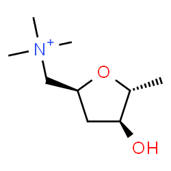 ChemSpider 2D Image | 2,5-Anhydro-1,3,6-trideoxy-1-(trimethylammonio)-D-arabino-hexitol | C9H20NO2