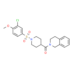ChemSpider 2D Image | {1-[(3-Chloro-4-methoxyphenyl)sulfonyl]-4-piperidinyl}(3,4-dihydro-2(1H)-isoquinolinyl)methanone | C22H25ClN2O4S