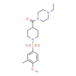 ChemSpider 2D Image | (4-Ethyl-1-piperazinyl){1-[(4-methoxy-3-methylphenyl)sulfonyl]-4-piperidinyl}methanone | C20H31N3O4S