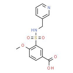ChemSpider 2D Image | 4-Methoxy-3-[(3-pyridinylmethyl)sulfamoyl]benzoic acid | C14H14N2O5S