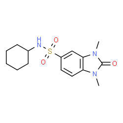 ChemSpider 2D Image | N-Cyclohexyl-1,3-dimethyl-2-oxo-2,3-dihydro-1H-benzimidazole-5-sulfonamide | C15H21N3O3S
