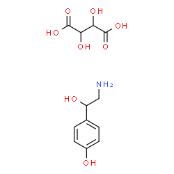 ChemSpider 2D Image | 4-(2-Amino-1-hydroxyethyl)phenol 2,3-dihydroxysuccinate (1:1) | C12H17NO8