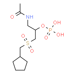 ChemSpider 2D Image | 1-Acetamido-3-[(cyclopentylmethyl)sulfonyl]-2-propanyl dihydrogen phosphate | C11H22NO7PS